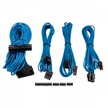 Corsair Premium Individually Sleeved PSU Cable Kit Starter Package Type 4 (Generation 3) - Blue