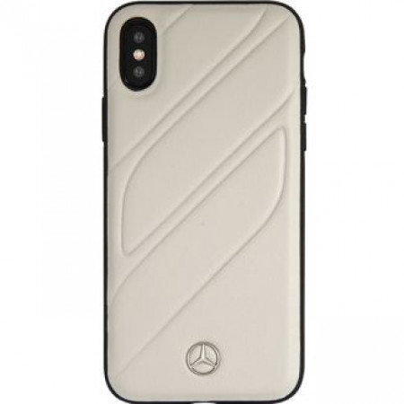CG Mobile כיסוי קשיח מעור לאייפון XS MAX בצבע אפור מרצדס רשמי